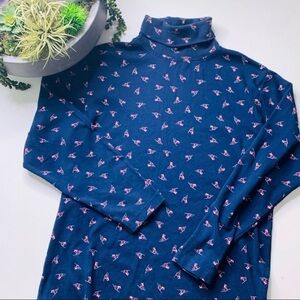 Eddie Bauer Vintage Navy Turtleneck With Skiers Medium